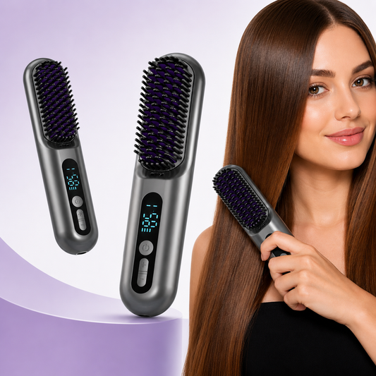 2 in 1 Cordless Hair Straightener Brush